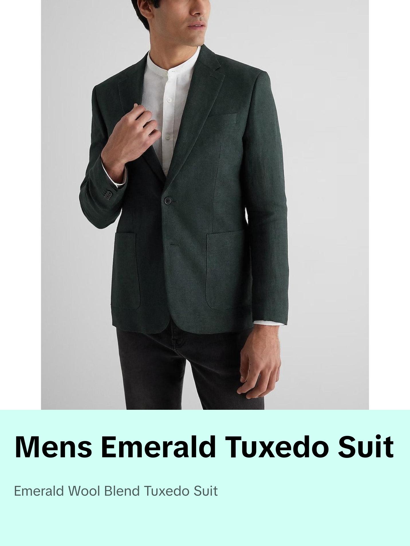 Mens Trendy Emerald Tuxedo Suit