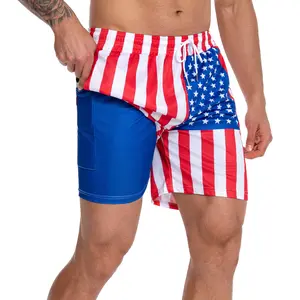 JUNBAOSS Men's Lightweight Printed Beach Shorts, Summer Beach Shorts, Hawaiian Holiday Printed Shorts