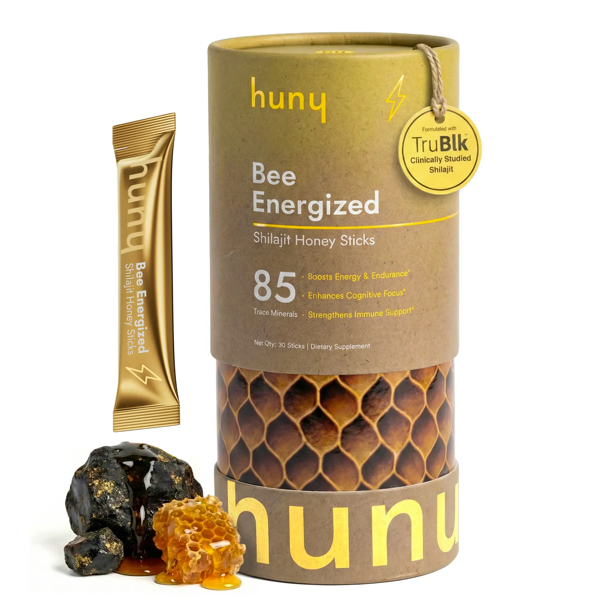 HUNY Bee Energized Shilajit Honey Sticks
