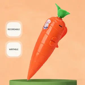 Cartoon Cute Writing Radish Recording Pen, Multi functional Press Ballpoint Pen, Student Recording Equipment, Unique Stationery Supplies