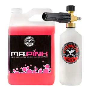 CHEMICAL GUYS TORQ Power Spray Snow Foam Cannon & Mr. Pink Shampoo Bundle – Pressure-Washer Foam Cannon with Ultra-Sudsy Mr. Pink Shampoo for Thick Foam Blast, Safe on Wax/Sealants, Clings to Lift Dirt & Grime for Scratch-Free Washes