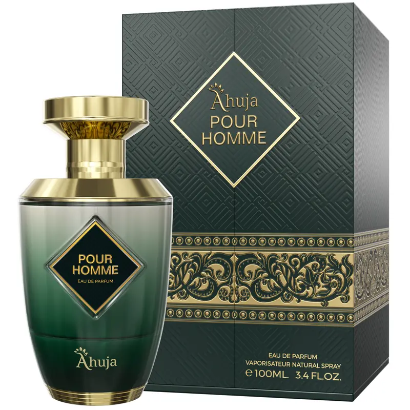 AHUJA Pour Homme Eau de Parfum for Men 3.4 fl oz – Long Lasting Men’s Fragrance w/Citrus & Fruity Notes – Original Cologne for Men – Bold, Elegant & Luxury Perfume Gift for Him – Premium EDP Scent