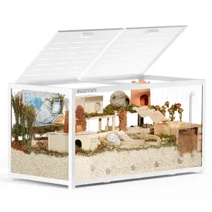 BUCATSTATE Hamster Cage 3.0 | 7.8 ft² Large Metal Cage | Stackable Top Access Easy Assemble for Hamsters Gerbils（47L x 23.6W x 25.5H）