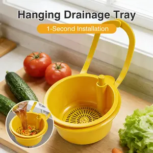1 Count hanging water filter basket, green or yellow, traps food residue while draining water