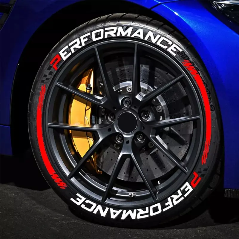 8 Pack Permanent Tire Lettering Sticker PWEFORMANCE 1.25" 15"-24" Rubber Tyre Letters, Car Tire Decal, Wheel Decal, Stickers For Cars (Glue and accessories not included)