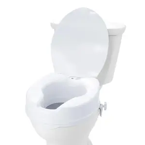 VEVOR Raised Toilet Seat,  4" Height Raised, 300 lbs Weight Capacity, Universal Toilet Seat Riser, Screw Rod Locking, with Toilet Seat, for Elderly, Handicap, Patient, Pregnant, Medical