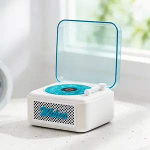 Waves White Noise Bluetooth Speaker, Mini Player with Various Natural Sound, 3 Adjustable Light and Timing, Ambient light effect maker,  New Portable Vintage Speaker for Bedroom, Party,  Holiday gifts, Mood-regulate Accessories，Sleep Aid