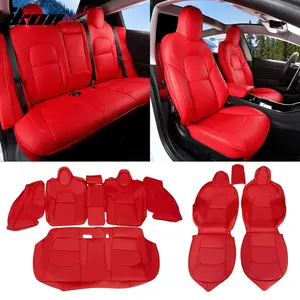 Seat Covers for Tesla Model 3 2017-2023 Front Rear 5-Seat Leather
