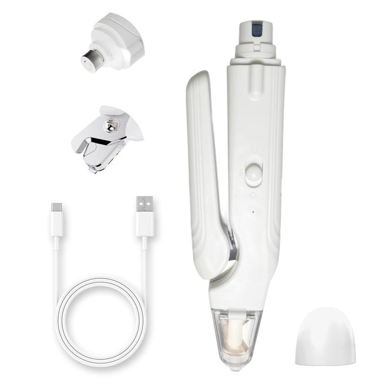 Pet nail grinder, multifunctional dog nailtrimmerand cat nail trimmer kit, ultra quietelectric petnail grinder, rechargeable, suitable fortrimmingsmall and large dogs, with a 4-hourbattery life pet hair