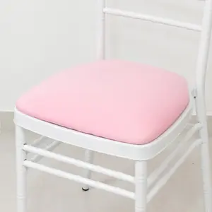 5 Pack Spandex Chiavari Chair Cushion Covers Pink - Washable Stretch Fitted Seat Pad Slipcovers for Dining Chairs