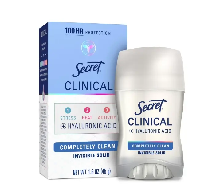 Secret Clinical Invisible Solid Antiperspirant & Deodorant 1.6 oz Completely Clean Pack of 1 Daily Body Care Scent Cosmetic
