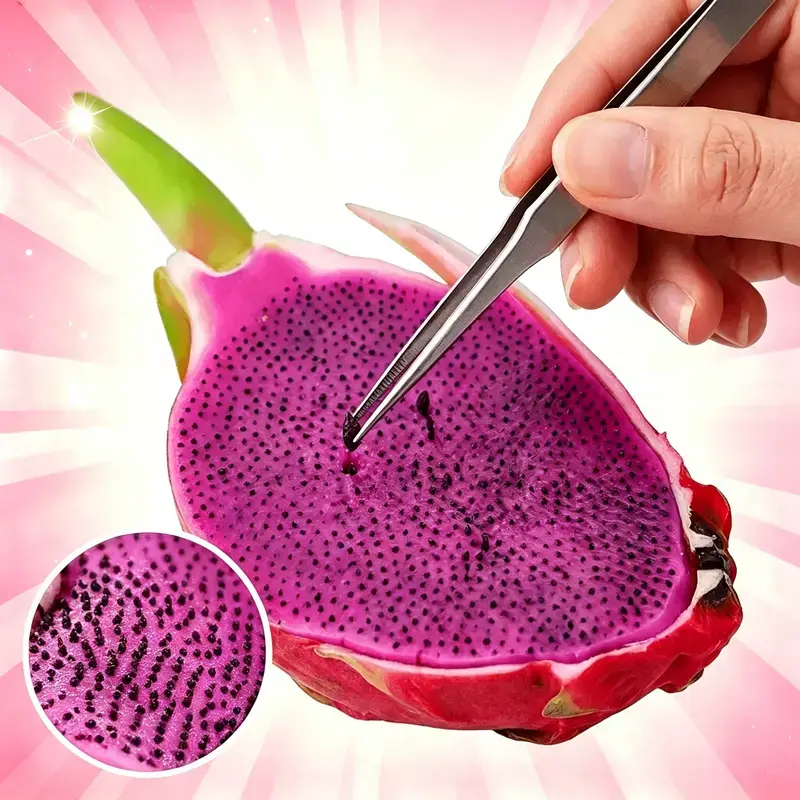 Fidget Toy - Silicone Dragon Fruit Blackhead Popping Toy with Tweezers, Reusable Stress Relief Sensory Toy for ADHD, Anxiety & Focus, Funny Gag Gift for Kids, Teens & Adults