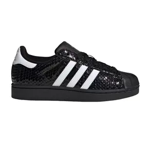 Adidas Superstar II Patent Snakeskin Black White KH9019 Women's Fashion Shoes New