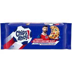 CHIPS AHOY! Crunchy Red, White, and Blue Candy Blasts Fudgy Chocolate Chip Cookies, Limited Edition, 9.5 oz