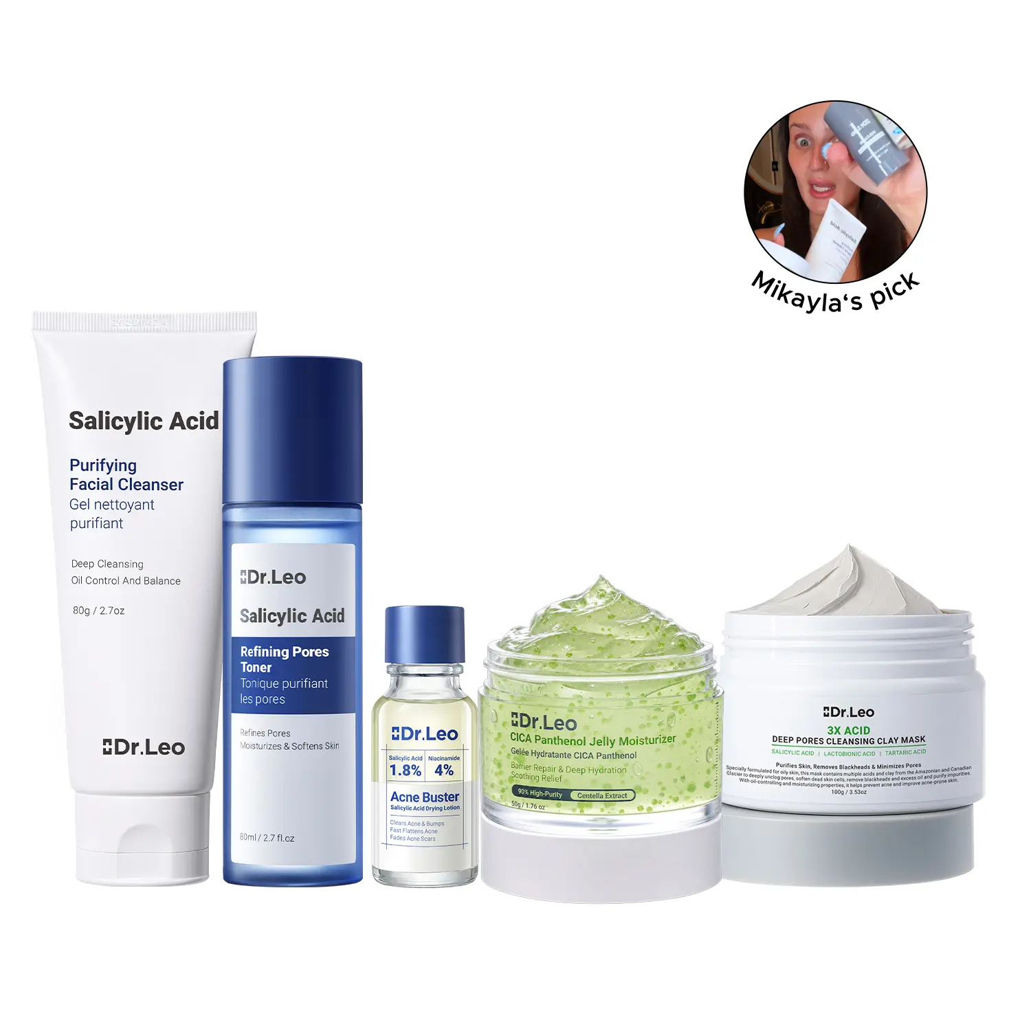 Dr.Leo 5-Step Acne Care Routine – Pore Refining, Oil Control, Soothing Barrier Care & Targeted Pimple Treatment for Acne-Prone & Sensitive Skin #sohochic #tiktokshopbacktoschool