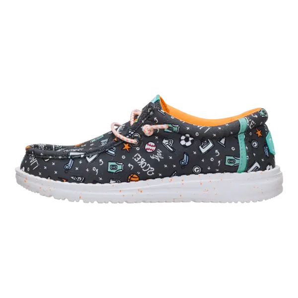 HEYDUDE Wally Youth Sports Fan - Comfortable Slip on Shoes for Kids