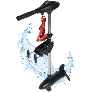 68LB Thrust Trolling Motor 8 Speed Electric Outboard Motor Boat Kayak Motor with 6’’ Adjustable Handle 30'' Shaft Length & LED Indicator Transom Mounted for Kayak, Fishing Boat