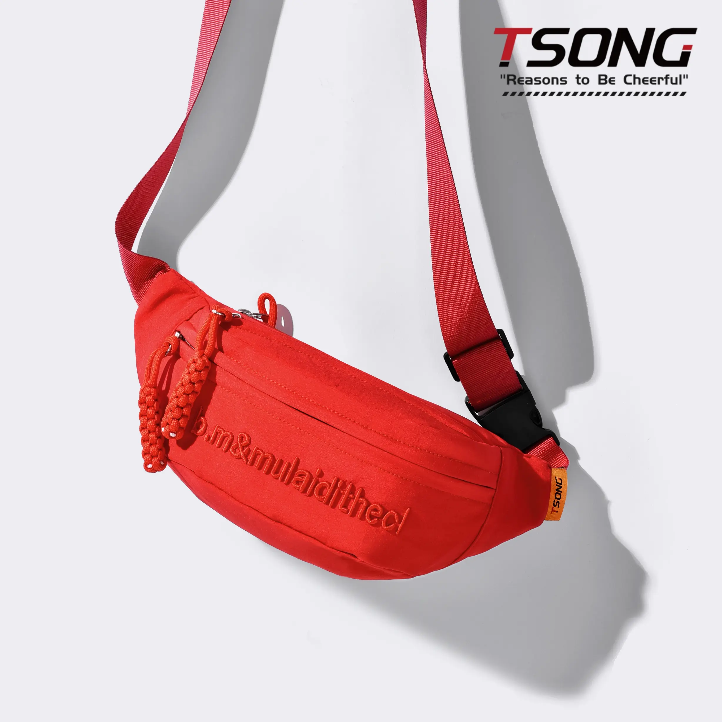 Unisex trendy waterproof waist bag A shoulder bag with zipper and woven strap, suitable for traveling, hiking, jogging and cycling#6221F