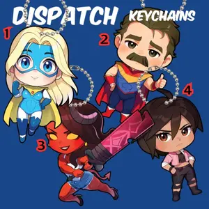 Dispatch Game Keychains - Gamer Gift - Chibi - Z-team - Invisigal - Blonde Blazer - Phenomaman - Malevola