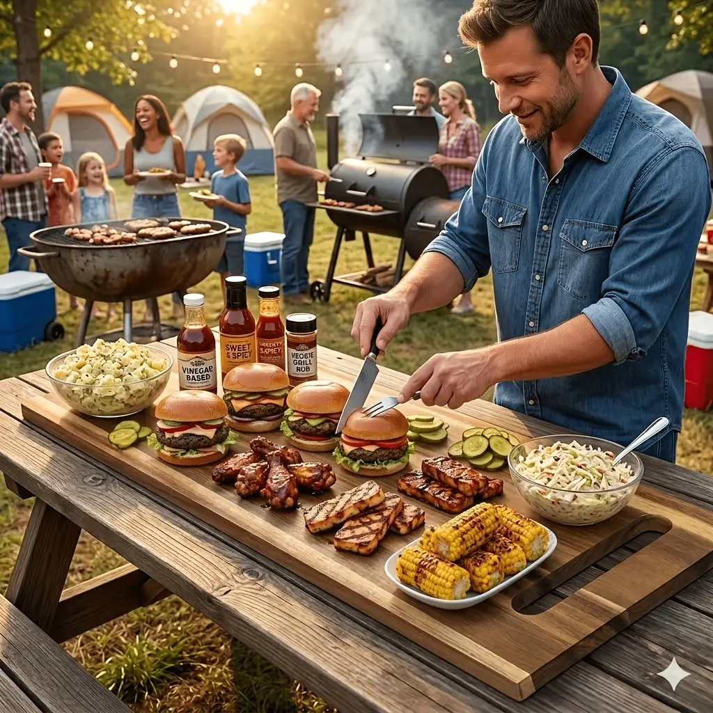 Sturdy Extra-Long 36in x 11in Wooden Serving Tray with Handles & 2 Display Bases, Rectangular Cold Meat Board Plates, Multifunctional Kitchenware for Parties, Camping