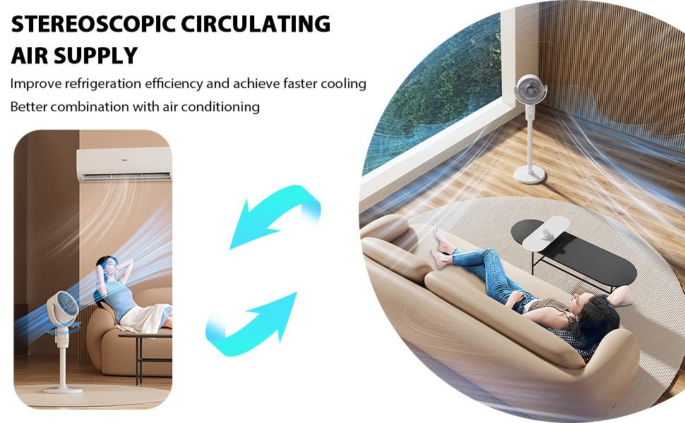 2026 Upgraded 3-in-1 Circulator Fan for Home, Standing & Desktop & Ground Mode, 3D Loop Cooling Oscillating Pedestal Fan with Remote, 9 Speeds, 20dB Quiet DC Motor, 12H Timer Airflow Fan for Bedroom Office 2026 Upgraded 3-in-1 Circulator Fan for Home, Standing & Desktop & Ground Mode, 3D Loop Cooling Oscillating Pedestal Fan with Remote, 9 Speeds, 20dB Quiet DC Motor, 12H Timer Airflow Fan for Bedroom Office
