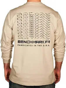 BENCHMARK FR Flame Resistant Long Sleeve Shirt with Chest Pocket - Weld Weave Graphic-clothing gift - graphic tee - shirt to men - soft Cotton Tshirt - trendy casual top - vintage Graphic T-shirt