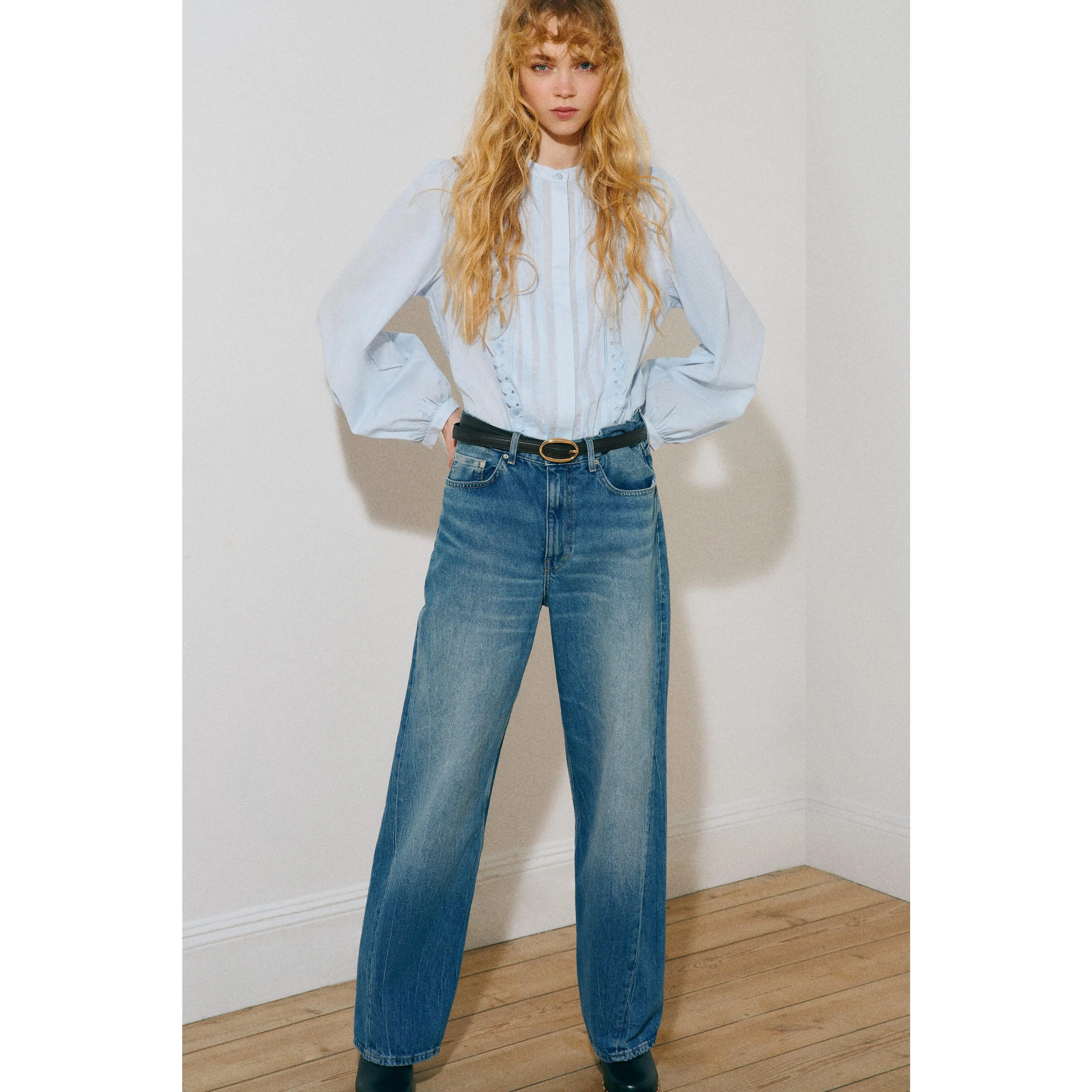 H&M Pintucked cotton blouse