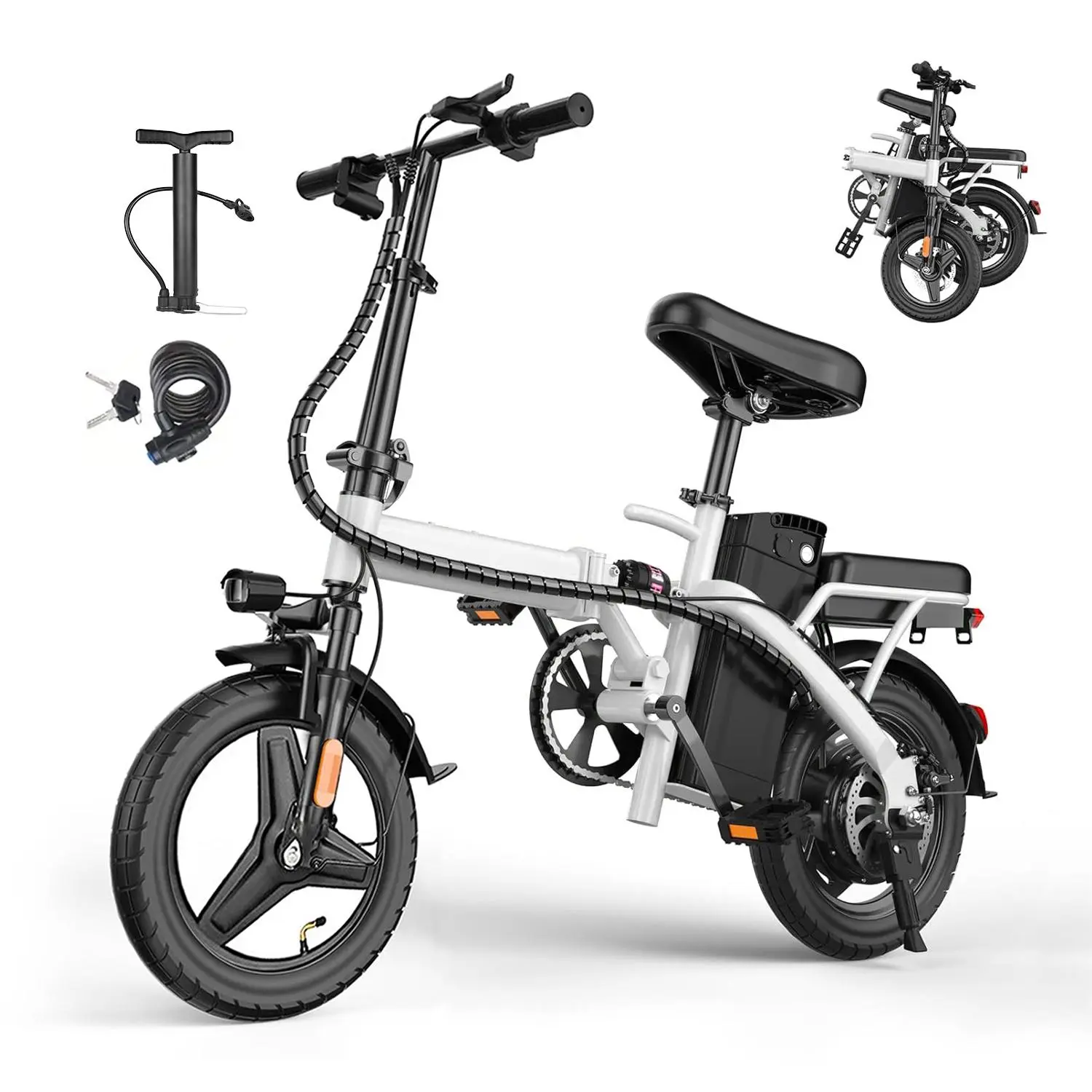 Fold & Go Electric Bike for Adults, 750W Peak Motor, 22 MPH Top Speed, Up to 30 Miles Range, Compact Folding E-Bike for Commuting, UL 2849 Certified,TikTokBackToSchool, Birthday Gift Idea