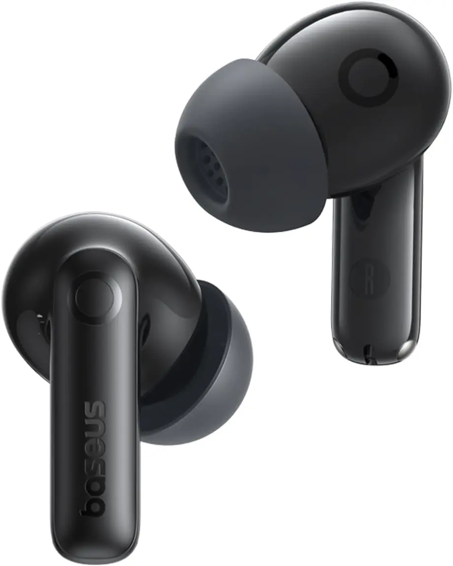 Baseus Bass BP1 Pro Noise Cancelling Wireless Earbuds, Real-Time Adaptive Noise Cancelling, Adaptive Active EQ, LDAC Hi-Res Sound, 6-Mic AI Clear Calls, 55H Playtime, IP55 Waterproof, Bluetooth 6.0