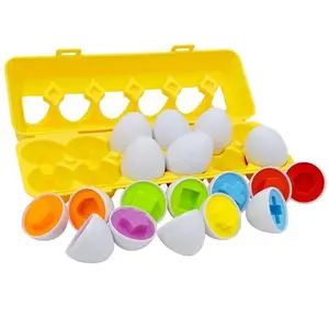 Egg Sensory Toy Colors & Shapes Sorter Puzzle 1 Set Multifunction Silicone for Color Shape Learning Recognizing Matching Fidget Toys for Boys Girls Baby Preschool Cognition Round Shapes