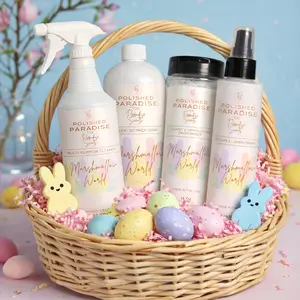Polished Paradise Co Easter Vanilla Marshmallow World Whole-Home Cleaning Bundle | Mop Soap Multi Purpose Cleaner, Room Spray & Carpet Deodorizer