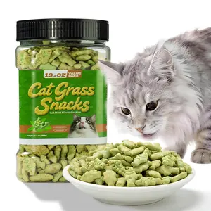 Natural Salmon Flavor Cat Treats — Healthy Thin Mint Cookies for Cats, 13.4 oz, Cute Oral-Cleaning Hairball Treats