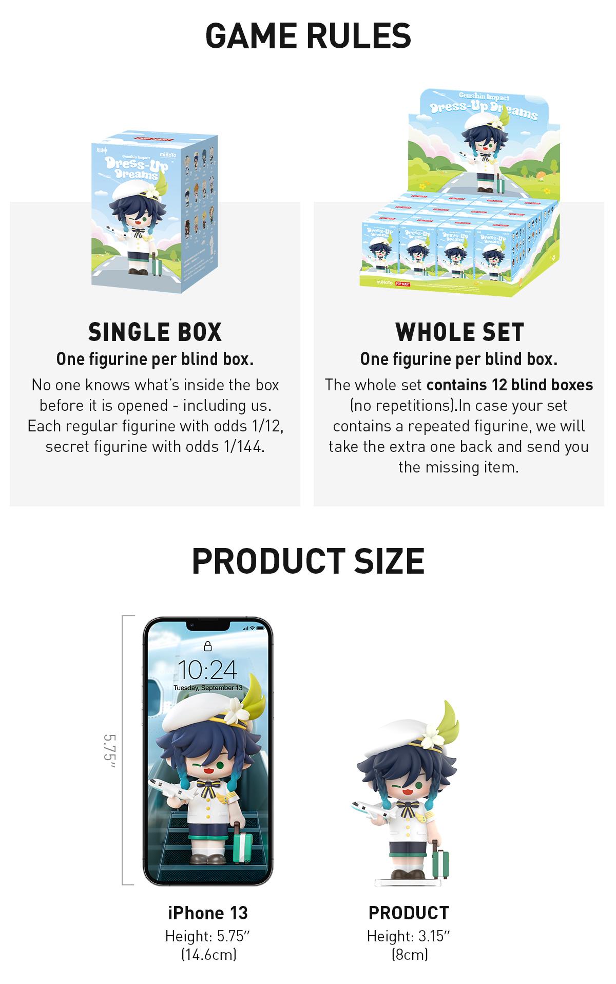 POP MART Genshin Impact Dress-Up Dreams Themed Chibi Series Figures POP MART Genshin Impact Dress-Up Dreams Themed Chibi Series Figures