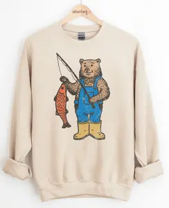 Fishing Bear Graphic Top Fishing Bear Graphic Top