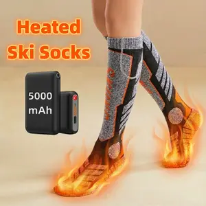 Ultimate Heated Ski Socks with Two 5000mAh 5V Batteries for Men Women, Ideal for Skiing Snowboarding Hiking Camping, Winter Sports Outdoor Activities
