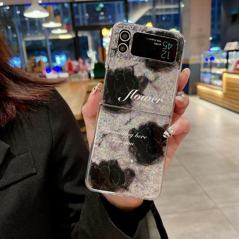 ins strawberry floral print leopard print foldable phone case for zflip7/6/ 5/4/3 foldable phone case-HNZD02