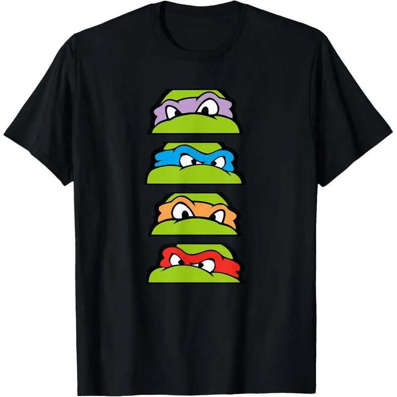 Women's Cartoon Turtle Graphic T-Shirt in Jet Black, Soft Cotton Blend Crew Neck Shortsleeve Top for Casual Streetwear & Outdoor