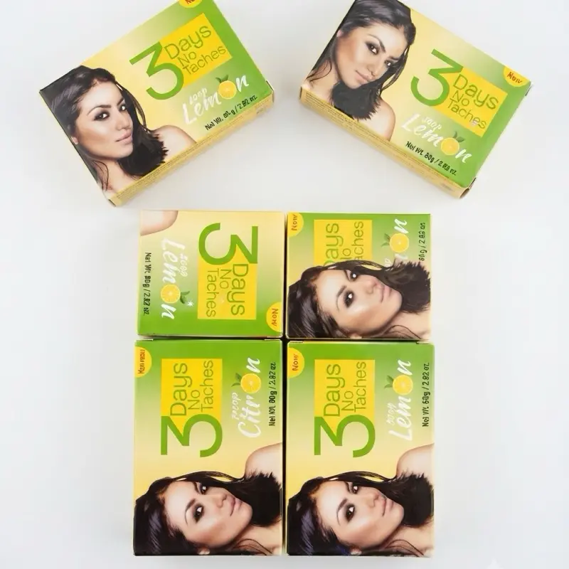 3 Days no Taches Soap Lemon (2.82oz, pack of 6) Fade dark spots, Eczema Relief, Bright Even Skin Tone