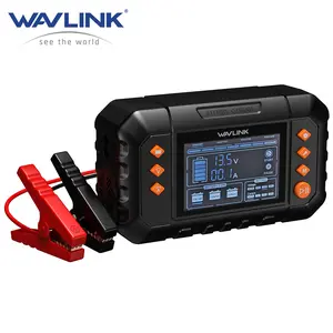 WAVLINK 280W Smart Battery Charger, Max. 20A Trickle Charger with LCD Display, for 6V/12V/24V Lead-Acid/Lithium/LiFePO4 Batteries, Battery Maintainer and Desulfurizer for Cars, Boats, Motorcycles jump starter multi-functional auto