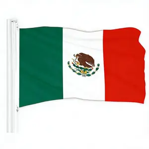Mexico Mexican Flag |   4x6 Ft |   ToughWeave Series Embroidered 300D Polyester |   Country Flag, Embroidered Design, Indoor/Outdoor, Brass Grommets