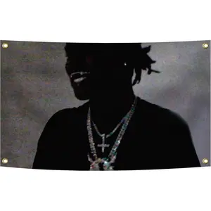 Hip Pop Music Album Tapestry Ken American Rapper Carson Tapestry 3x5 FT Funny Meme Flag for College Dorm Room Decorations with 4 Shiny Brass Grommets