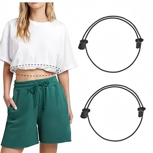 2-Packs Shirt Tuck Band Women, Adjustable Crop Band for Sweater and Shirts Belly Leaking Elastic Crop Bands to Change The Style of Your Tops Shirt Stays Belt for Women
