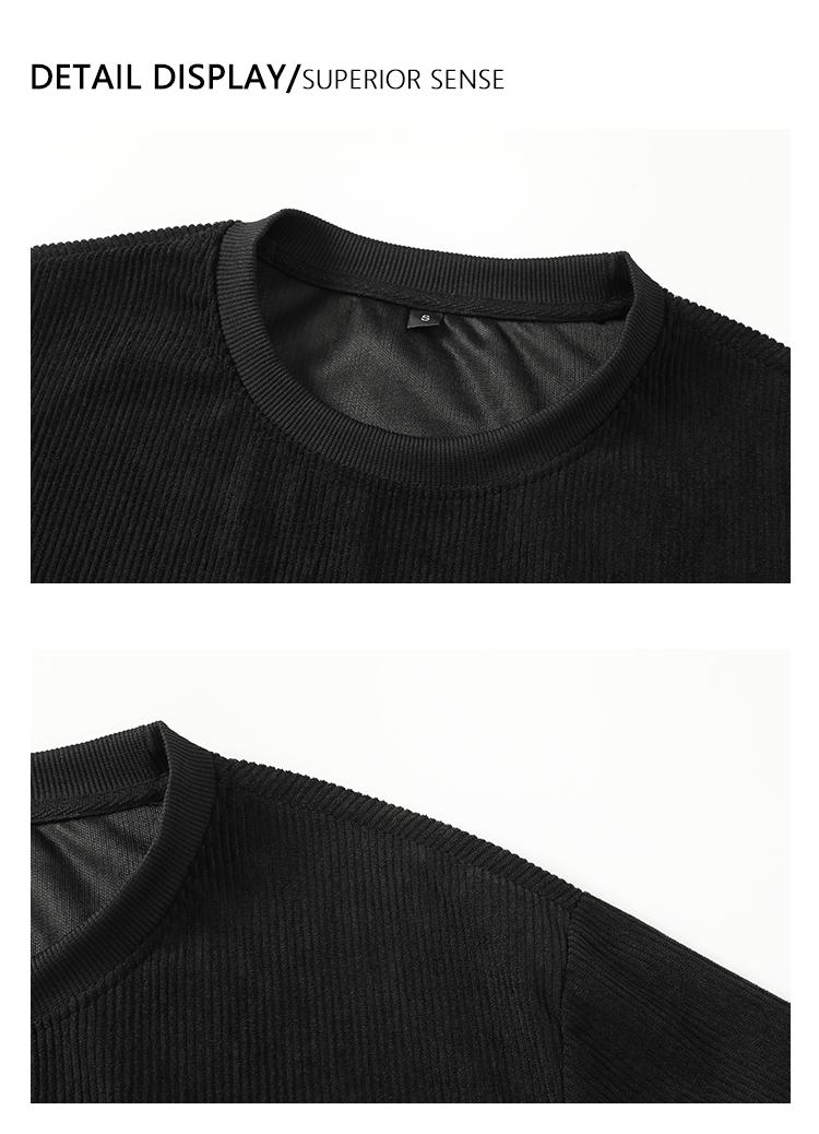 Men's Corduroy Solid Color Loose Fitting Round Neck Short Sleeve T-Shirt,unisex Casual Basics,Fashionable Versatile Streetwear,Minimalist Youth Street Style,Suitable For Daily Wear,Outdoor,For summer Menswear