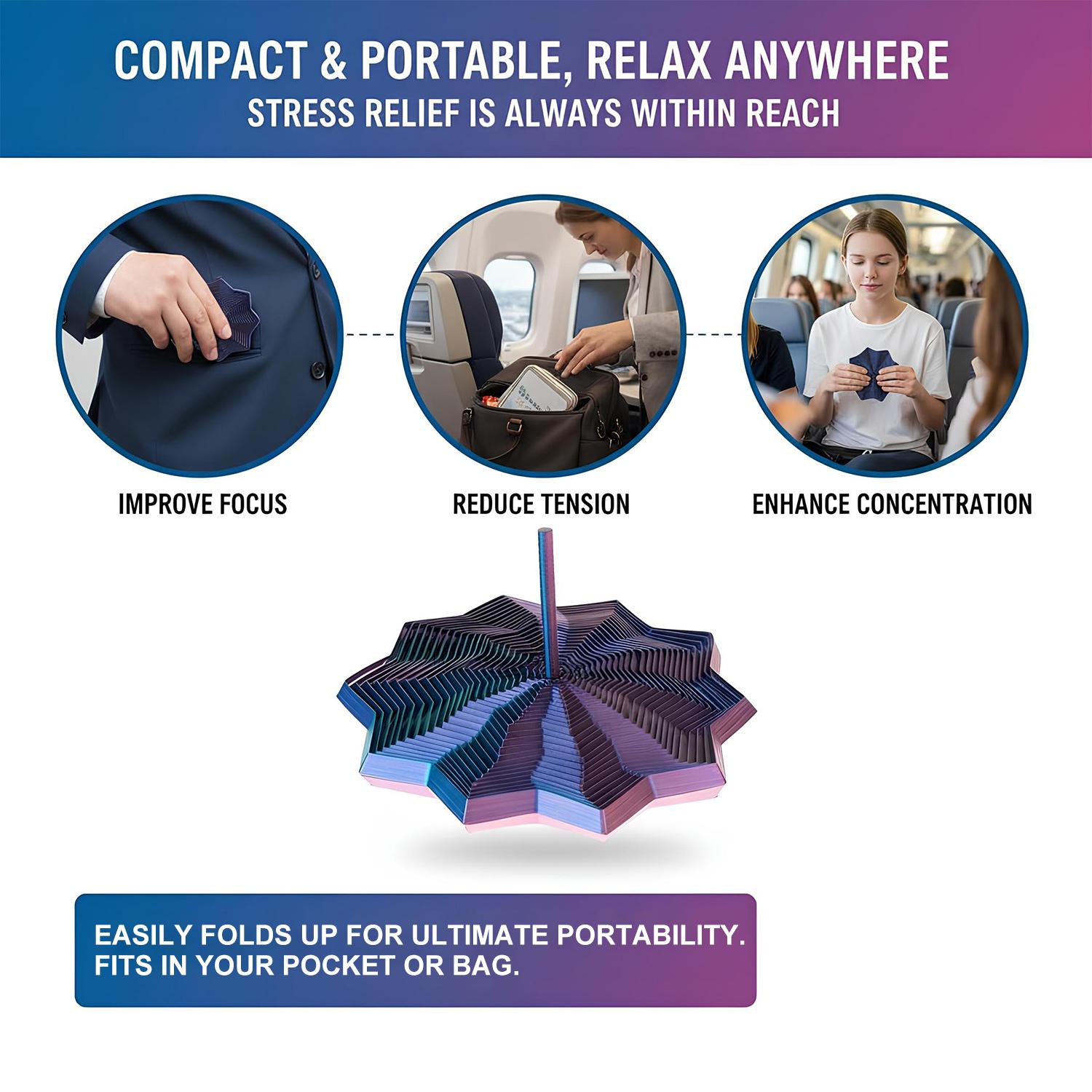 3D Printed Expanded Sensory Fidget Star, New Stress Relief Sensory Whirling Spiral with Handle, Colorful Fidget Toy, Perfect for Holiday, Christmas, Birthday Gifts