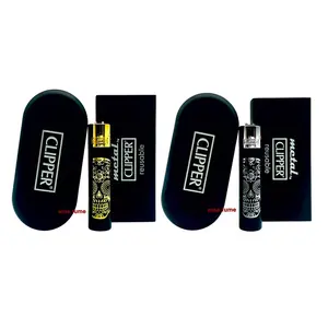 Clipper full metal mex skulls lighter refillable