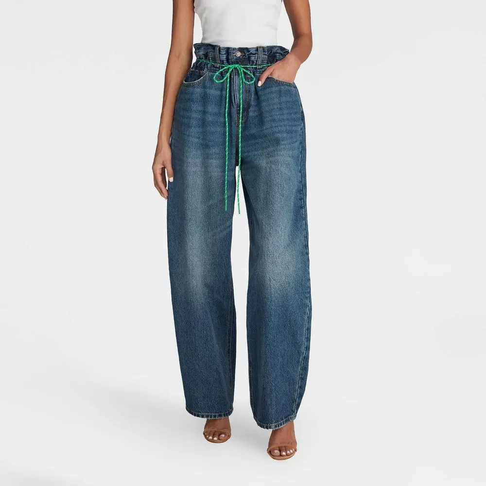 KBB by KAHLANA Women's Barrel Leg 'The Paper Bag Jean'