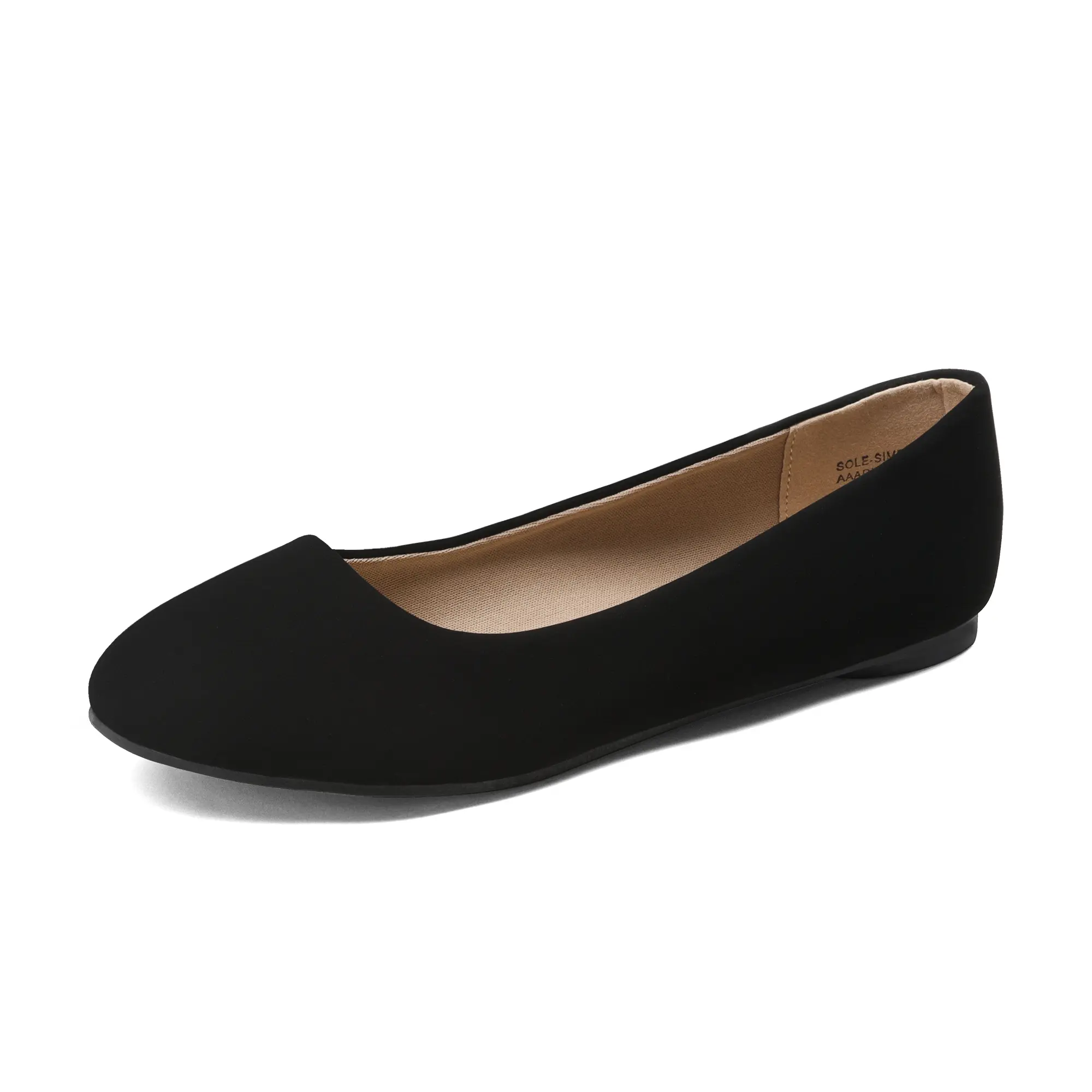 Dream Pairs Women's Slip-On Round Toe Ballerina Flats - Leather/Faux Leather Upper, Soft Rubber Sole, Memory Foam Insole for Casual & Business Wear (Navy PU, Black),shoes for back to school,back to school shoes