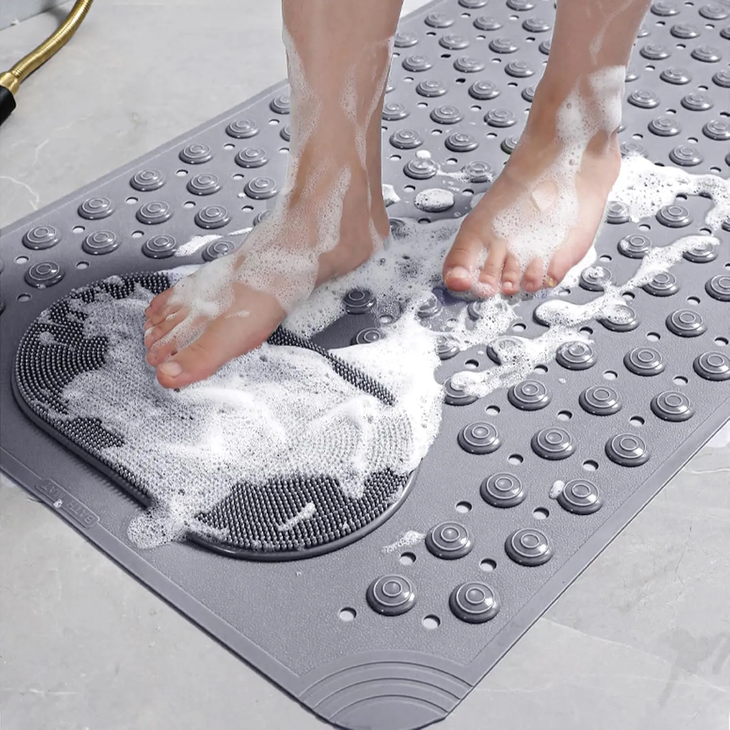 1pc Anti-Slip Bathtub Mat 27.17x14.17inch with Suction Cups and Drain Holes, Nonslip Shower Mat, Dual-Sided Non-Slip, Machine Washable Bath Rugs, Bath Mats, Non Skid Mats, Home Decor, Bathroom Decorative Mat