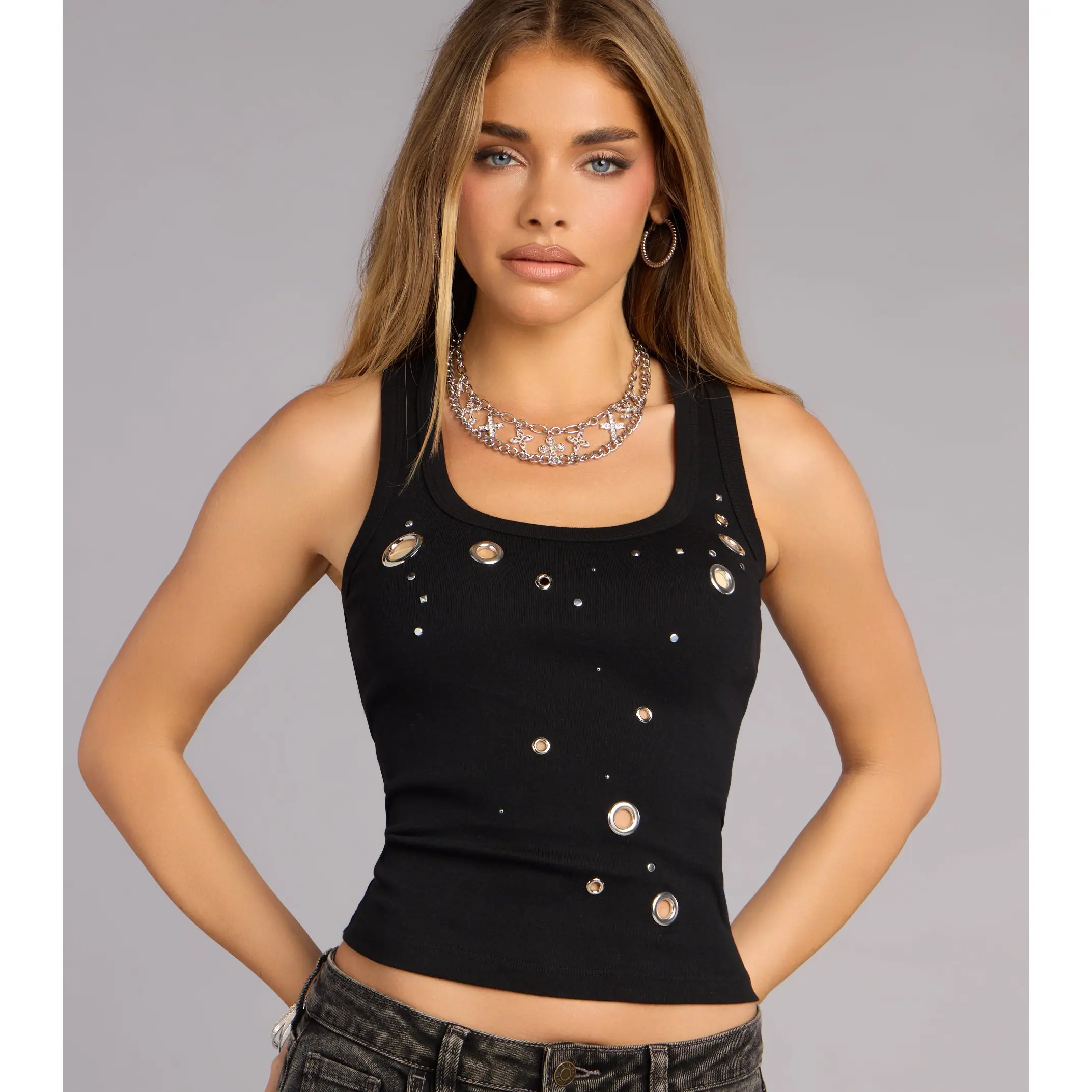 Studded With Attitude Tank Top