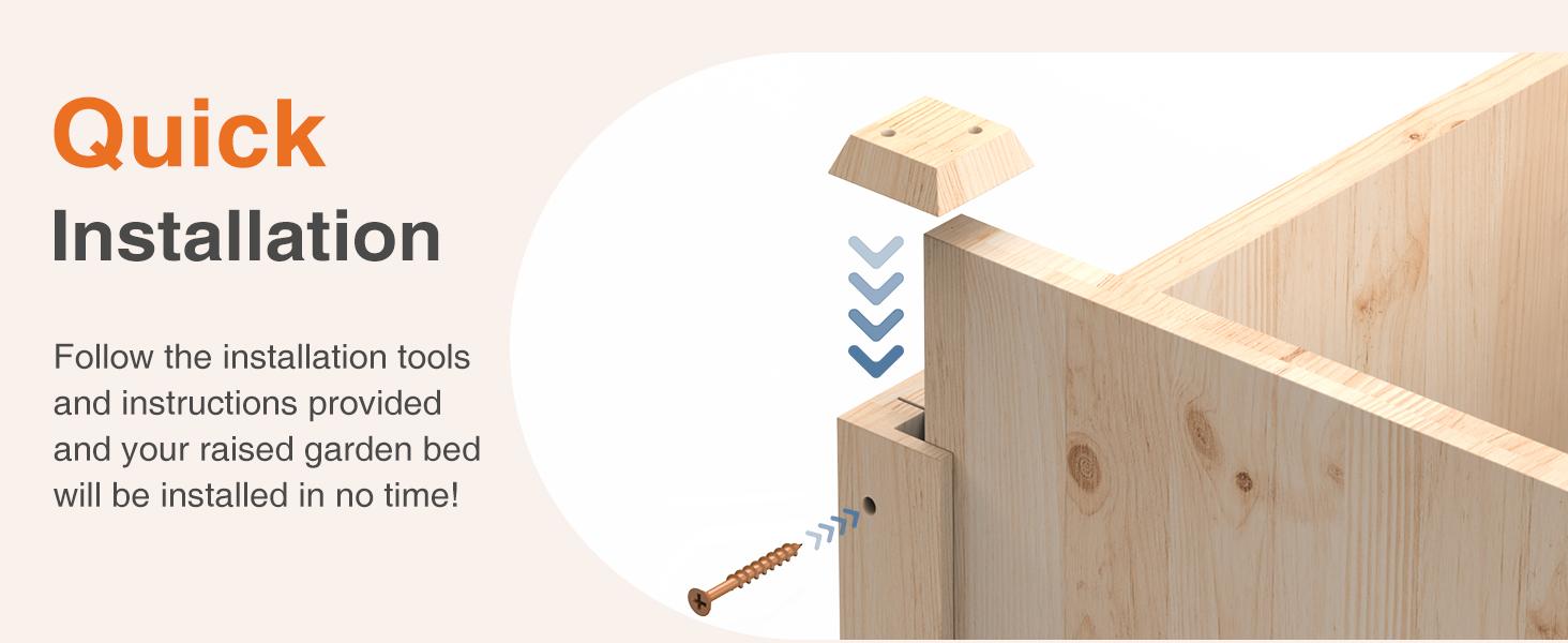 Raised Garden Bed with Legs, 48x24x30in Wood Elevated Planter Box for Herbs, Flowers, Vegetables & 300lbs Capacity Outdoor Gardening Planters